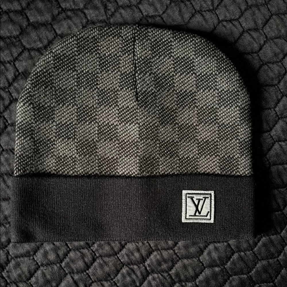 Louis Vuitton Gray and Black Beanie